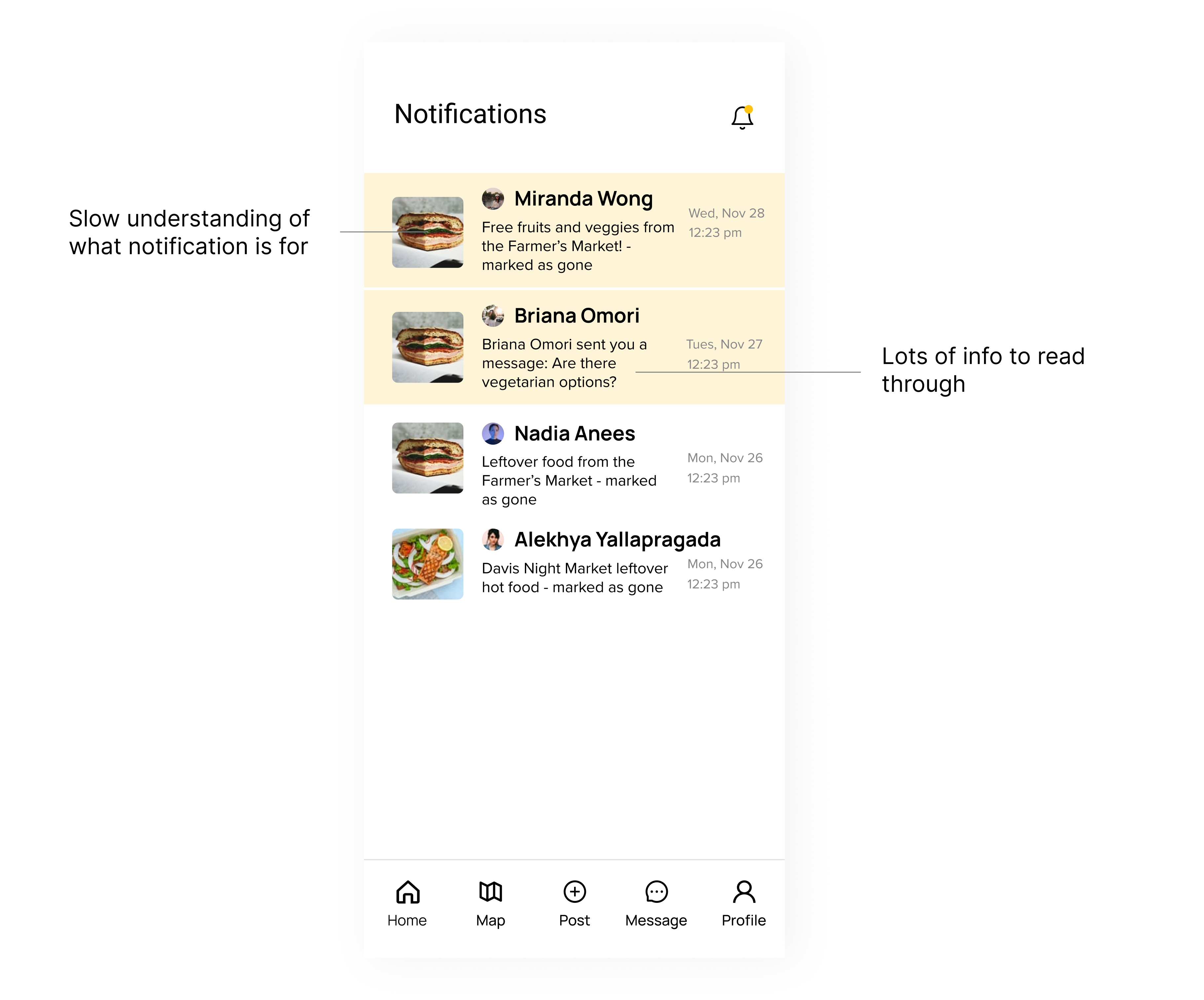 feedback on notifications designs