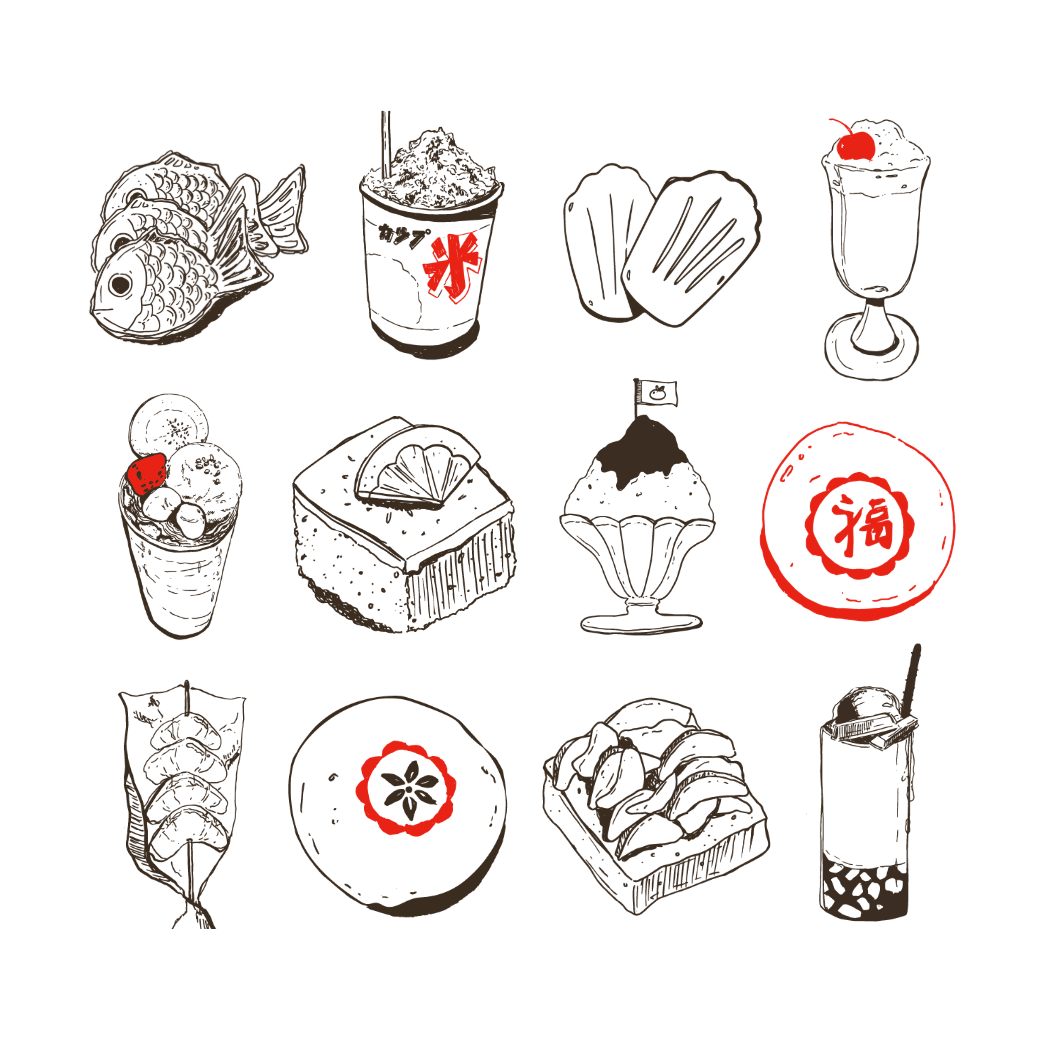 illustration i made of various asian desserts